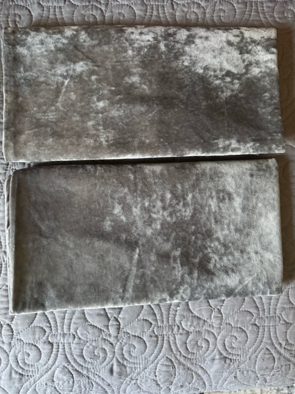 Luxury Velvet Pillow Shams in Silver Gray - Set of 2